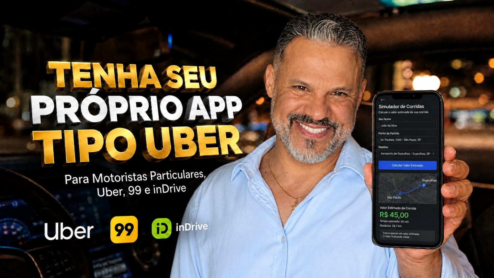 Tenha seu próprio app de corridas e pare de depender das plataformas.